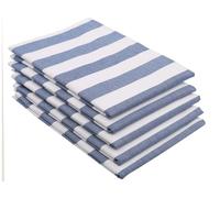 ZOLLNER 5 Strofinacci da cucina 50x70 cm in cotone - canovacci assorbenti e moderni - a righe blu e bianche - lavabili a 60°C - qualità gastronomica - certificato Oeko Tex ®