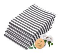 ZOLLNER 5 strofinacci in cotone 50x70 cm - canovacci assorbenti e lunga durata - lavabili a 60°C - a righe nere e bianche - Qualità gastronomica - certificato OEKO TEX (R)