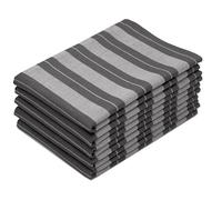 ZOLLNER 5 strofinacci in cotone - 50x70 cm - canovacci da cucina a righe grigie - assorbenti e robusti - lavabili a 60°C - qualità gastsronomica - Certificato OEKO TEX (R)