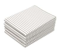 ZOLLNER 5 strofinacci in cotone 50x70 cm - canovacci resistenti e assorbenti - lavabili a 60°C - bianco con righe grigie - qualità gastronfomica - certificato OEKO TEX (R)