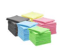 ZOLLNER 50 Panni microfibra - multiuso - lavabili in lavatrice a 60°C - senza lasciare aloni e pelucchi - 32x32 cm- colori misti - Qualità alberghiera