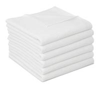 ZOLLNER 6 asciugamani da bagno 50x100 cm - teli bianchi per le mani - con pratico gancetto - design a piquè moderno - lavabili a 95°C - cotone - qualità alberghiera