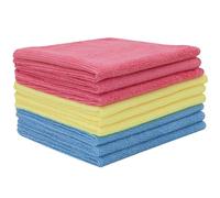 ZOLLNER 9 panni microfibra - multiuso - lavabili in lavatrice a 60°C - senza lasciare aloni e pelucchi - 32x32 cm - colori assortiti - Qualità alberghiera