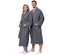 ZOLLNER Accappatoio - soffice e piquè sensibile sulla pelle - Unisex - cotone - grigio - XXL - lavabile a 60°C - qualità alberghiera - Certificato OEKO TEX (R)