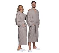 ZOLLNER Accappatoio - soffice e piquè sensibile sulla pelle - Unisex - cotone - marrone - XXL - lavabile a 60°C - qualità alberghiera - Certificato OEKO TEX (R)