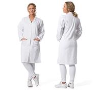 ZOLLNER Camice da donna per laboratorio- tg. 44 - Casacca da medico con pratiche tasche e chiusura a bottoni a pressione - Cotone - lavabile a 95°C - Certificato OEKO-TEX (R)