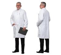 ZOLLNER Camice da uomo per laboratorio- tg. 46 - Casacca da medico con pratiche tasche e chiusura a bottoni a pressione - Cotone - lavabile a 95°C - Certificato OEKO-TEX (R)