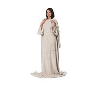 ZOLLNER coperta accogliente con maniche - plaid da divano super accogliente e caldo - beige - 170x200 cm - con tasche - lavabile fino a 95°C - qualità alberghiera - certificata Oeko Tex