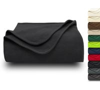 ZOLLNER coperta da divano 130x170 cm - Plaid in pile nel colore nero - microfibra - lavbaile a 95°C - Certificato OEKO TEX (R)