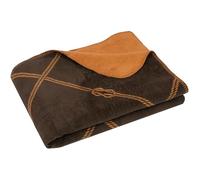 ZOLLNER Coperta da divano - 150x200 cm - plaid morbido e soffice - lavabile a 40°C - traspirante materiale- double face marrone/arancione - dallo specialista in albergheria - certificato OEKO TEX (R)