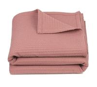 ZOLLNER Coperta da divano in 150x200 cm - rosa vecchio - plaid traspirante - lavabile a 60°C - design in piquè moderno - qualità alberghiera - certificato OEKO TEX (R)