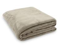ZOLLNER Coperta da divano soffice 150x200 cm - Plaid morbido e di lunga durata cappuccino - lavabile a 40°C - cotone misto - con bordo elegante - qualità alberghiera - certificato OEKO TEX (R)