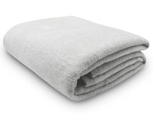 ZOLLNER Coperta da divano soffice 150x200 cm - Plaid morbido e di lunga durata grigio chiaro - lavabile a 40°C - cotone misto - con bordo elegante - qualità alberghiera - certificato OEKO TEX (R)