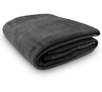 ZOLLNER Coperta da divano soffice 150x200 cm - Plaid morbido e di lunga durata grigio scuro - lavabile a 40°C - cotone misto - con bordo elegante - qualità alberghiera - certificato OEKO TEX (R)