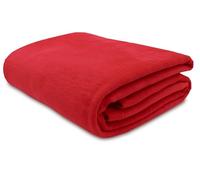 ZOLLNER Coperta da divano soffice 150x200 cm - Plaid morbido e di lunga durata rosso - lavabile a 40°C - cotone misto - con bordo elegante - qualità alberghiera - certificato OEKO TEX (R)