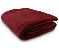 ZOLLNER Coperta da divano soffice 150x200 cm - Plaid morbido e di lunga durata rosso scuro - lavabile a 40°C - cotone misto - con bordo elegante - qualità alberghiera - certificato OEKO TEX (R)