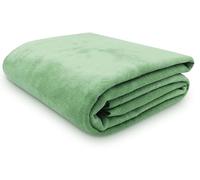 ZOLLNER Coperta da divano soffice 150x200 cm - Plaid morbido e di lunga durata verdino - lavabile a 40°C - cotone misto - con bordo elegante - qualità alberghiera - certificato OEKO TEX (R)