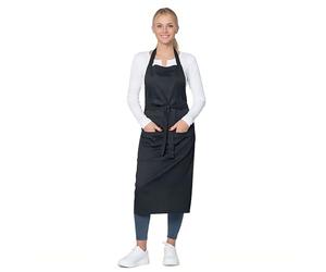 ZOLLNER Grembiule da cucina - nero - robusto e di lunga durata - ideale per il barbecue oppure davanti al forno - Unisex - Cotone - con Cinturin