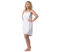 ZOLLNER Kilt da sauna - da donna - bianco - morbido sulla pelle e assorbente - Cotone - con fascia elastica e chiusura a strappo - Misura L/XL - Lavabile a 60°C - Certificato OEKO TEX (R)