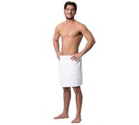 ZOLLNER Kilt da sauna da uomo - bianco - misura L/XL - sensibile sulla pelle e assorbente - cotone - con elastico e chiusura a strappo - lavabile a 60°C - Certificato OEKO TEX (R)