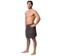 ZOLLNER Kilt da sauna da uomo- grigio - misura L/XL - sensibile sulla pelle e assorbente - cotone - con elastico e chiusura a strappo - lavabile a 60°C - Certificato OEKO TEX (R)
