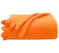 ZOLLNER Plaid da divano 130x170 cm - copertina morbida e resistente - lavabile a 60°C - bordatura a onde - antistatica - arancione - poliestere - Certificata OEKO TEX (R)