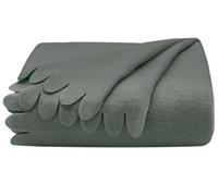 ZOLLNER Plaid da divano 130x170 cm - copertina morbida e resistente - lavabile a 60°C - bordatura a onde - antistatica - antracite - poliestere - Certificata OEKO TEX (R)