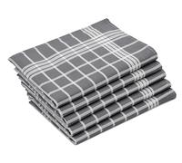 ZOLLNER Set da 5 strofinacci, 50x70 cm, 100% Cotone, a quadretti grigi e bianchi