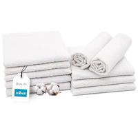 ZOLLNER Set di 10 asciugamani 70% cotone, 30% poliestere, 50x100 cm, bianchi