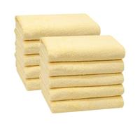 ZOLLNER Set di 10 asciugamani da bagno 50x100 cm - super assorbenti - giallo - con gancetto - lavabili a 60°C - cotone - qualità d'albergo