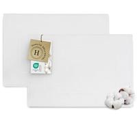 ZOLLNER Set di 2 tappetini da bagno inn 50x70 cm - cotone - Frottee in spugna - bianco - Qualità alberghiera - Certificato OEKO TEX (R)