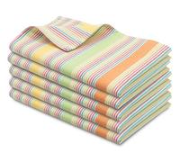 ZOLLNER Set di 5 strofinacci 100% cotone, 50x70 cm, a righe colorate