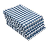 ZOLLNER Set di 5 strofinacci in cotone - 50x70 cm - canovacci assorbenti a quadretti blu e bianco - lavabili a 60°C - qualità gastronomica - certificato OEKO TEX (R)