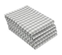 ZOLLNER Set di 5 strofinacci in cotone - 50x70 cm - canovacci assorbenti a quadretti grigio e bianco - lavabili a 60°C - qualità gastronomica - certificato OEKO TEX (R)