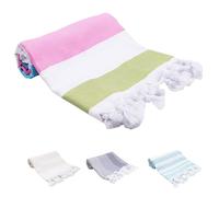 ZOLLNER Telo mare - asciugamano Hamam sensibile sulla pelle e morbido - in 90x170 cm - lavabile a 60°C - cotone - design estivo a righe colorate - certificato OEKO TEX (R)