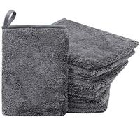 ZOLLNER24 Set di 9 manopole da Bagno in Microfibra 16x21 cm, Antracite