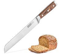 Zolmer® Coltello da pane - Coltello affilato extra affilato - Coltello per il pane con comoda impugnatura in legno Pakka - esperienza di taglio unica