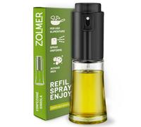 ZOLMER® Spruzzatore olio per cucina - spray per friggitrice ad aria calda, cucina e barbecue - flacone spray olio in vetro e acciaio inox - senza BPA, ricaricabile, finemente spruzzato