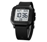 zolohoni Square Men's Digital Watch Big Numbers Dial Large Face Waterproof LED Watches with Alarm Date Stopwatch