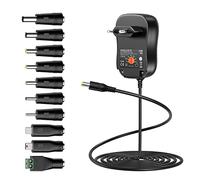Zolt Adattatore Universale da AC DC 3V 4,5V 5V 6V 7,5V 9V 12V 2A Alimentatore Switching con Porta USB da 5V 2A e 10 Connettori DC