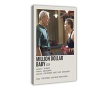 ZOLULA Poster del film A Million Dollar Baby su tela, decorazione artistica da parete per soggiorno e camera da letto, decorazione con cornice, 20 x 30 cm
