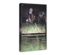 ZOLULA Poster su tela con album musicale "My Liver Will Handle What My Heart Can't", decorazione per camera da letto, per ufficio, camera da letto, regalo, con cornice, 20 x 30 cm