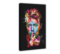 ZOLULA Poster su tela, motivo: David Bowie, decorazione artistica da parete per soggiorno, camera da letto, decorazione con cornice, 30 x 45 cm