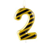 Zolunu Candela di compleanno di costruzione, metallizzata a tema 2 compleanno candela torta numero 2 candela, torta di compleanno topper per ragazzi ragazze bambini decorazioni per feste accessori