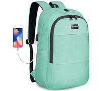 ZOMAKE 0118e Borsa antifurto Resistente all'Acqua dello Zaino del Computer Portatile di Viaggio con Porta di Ricarica USB, Verde Agata, Medium Donna