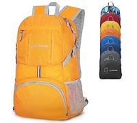 ZOMAKE 35L Zaino Pieghevole Leggero Zaini Ripiegabile Piccolo,Packable Backpack Da Trekking Per Donna Uomo Viaggio Campeggio Città Sportivo(Giallo)
