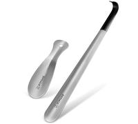 ZOMAKE Calzascarpe Lungo, Calza Scarpe Metallo 42cm, Calzante per Scarpe Corto 19cm, Shoe Horn per Uomini Donne Anziani Facile Da Usare (2 Pezzi)