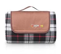 ZOMAKE Grande coperta da picnic impermeabile, 150 x 150, tappetino da picnic all'aperto, pieghevole, per campeggio, spiaggia, giardino, parco, extra large (plaid marrone)