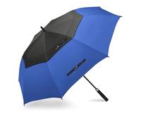 ZOMAKE Ombrello Da Golf 157cm - Xl Ombrello Pioggia Grande Antivento Auto Open,Ombrelli Robusto Doppio Baldacchino Ventilato per 2-3 Persone,Ombrello Uomo Donna Grande(Nero-Blu Navy)