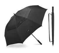 ZOMAKE Ombrello Da Golf 172cm - XXl Ombrello Pioggia Grande Antivento Auto Open,Ombrelli Robusto Doppio Baldacchino Ventilato per 2-4 Persone,Ombrello Uomo Donna Grande(Nero)